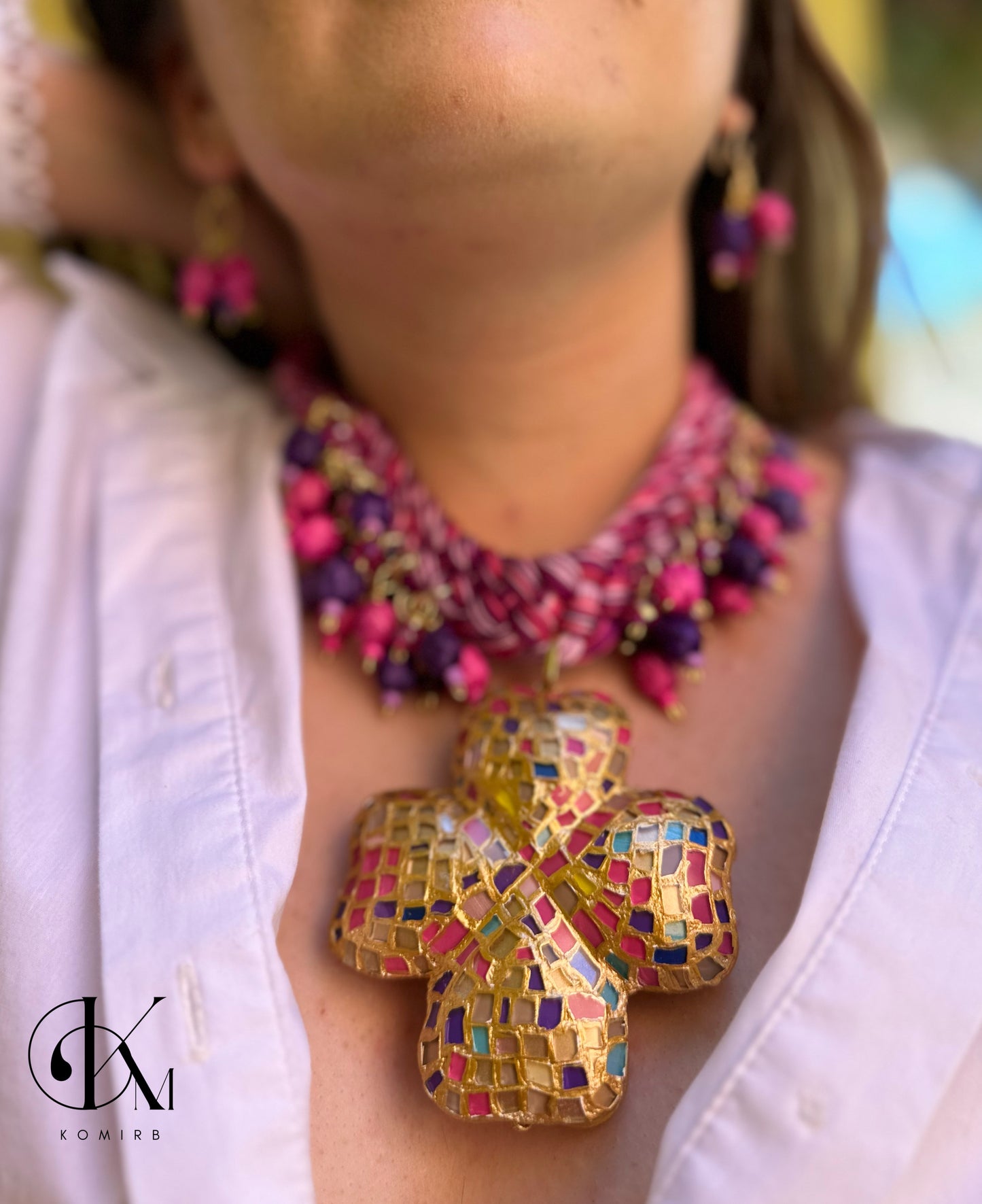 Necklace- Pink Cross