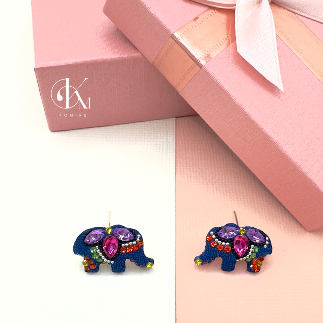 Earrings- Blue Elephant