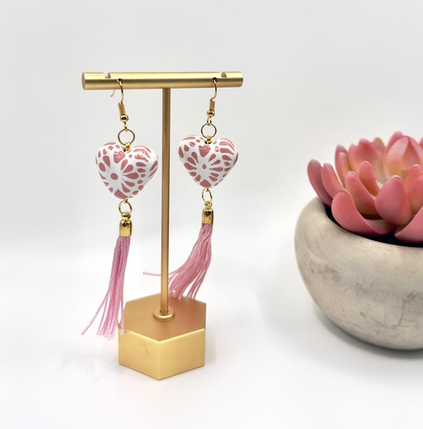 Earrings- Pink Talavera