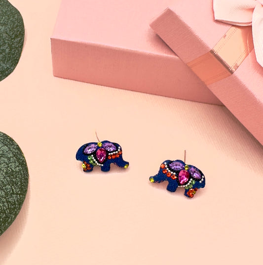 Earrings- Blue Elephant