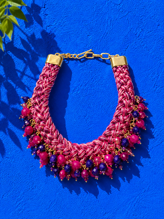 Necklace - Short Pink