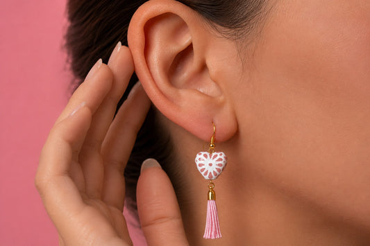 Earrings- Pink Talavera