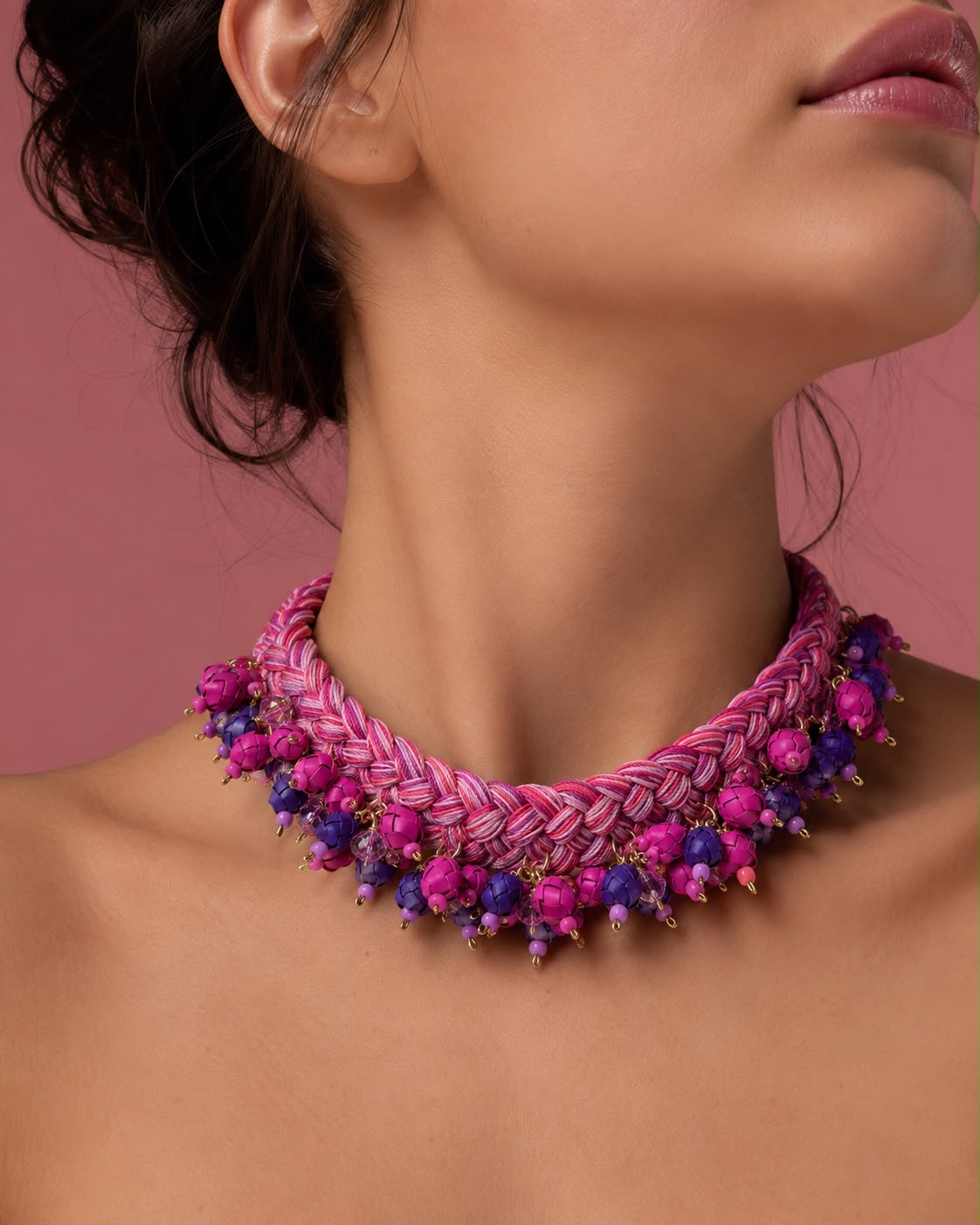 Necklace - Short Pink
